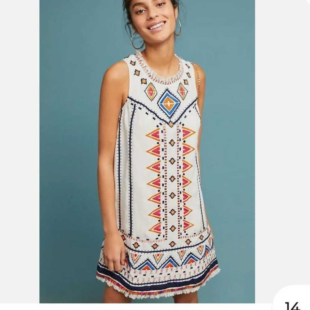 Anthropologie Multicolor Geometric Dress